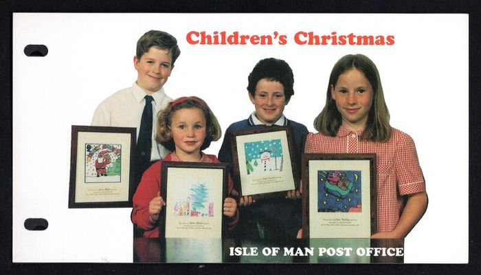 1996 Isle of Man Christmas Children's Paintings Commemorative Stamps Presentation Pack