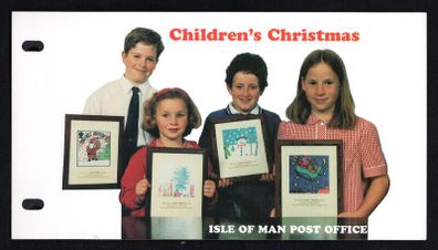 1996 Isle of Man Christmas Children's Paintings Commemorative Stamps Presentation Pack