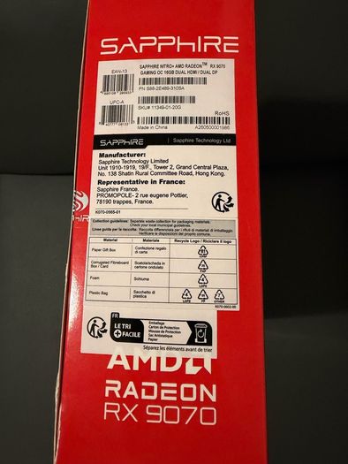 Sapphire Nitro+ AMD Radeon RX 9070 Gaming OC Video Card, 16GB, HDMI/Dual DP Brand New Sealed .