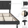 Double Bed Frame Black Upholstered Image 3