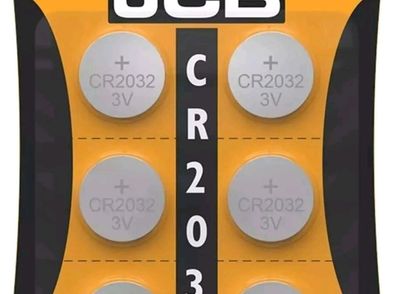 6-Pack JCB CR2032 3V Lithium Coin Cell Batteries