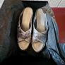 NEW Pons Quintana Silver Wedge Sandals Size 40 Image 5