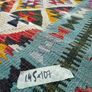 Handwoven Pakistani Kilim Rug 100% Wool, Multicolour Image 7