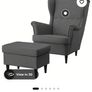 ikea strandmon chair and footstool Image 3