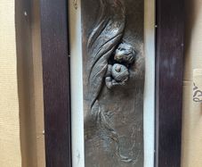 Genesis Fine Arts Framed High-Relief Bronze Plaque - Sleeping Baby with Teddy Bear