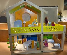 Hape Happy Villa Kid's Wooden Doll House Set with Accessories