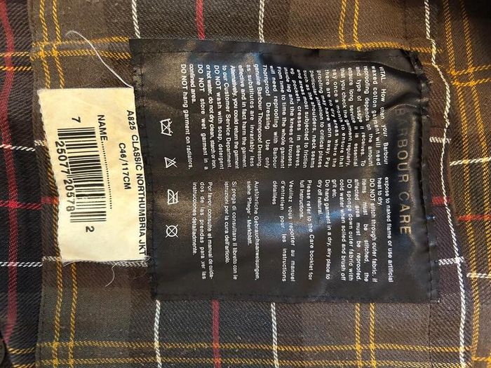 Barbour Classic Northumbria Wax Jacket Brown Outdoor Country Size 46