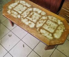 Mid Century teak coffee table with tile top
