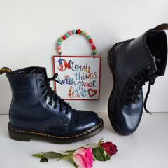 Dr Martens 1460 8 eye navy blue vintage england boots UK5 EU38 US7