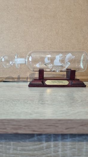 Vintage Mayflower Glass Ship - Santa Maria Christopher Columbus Flagship