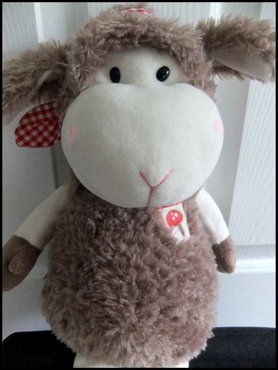 Card Factory Farm Patch Brown Lamb  Soft Plush Toy With Slippers