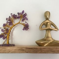 Gold Yoga statue and Amethyst Tree of Life