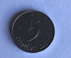 1964 France coin 5 Centimes