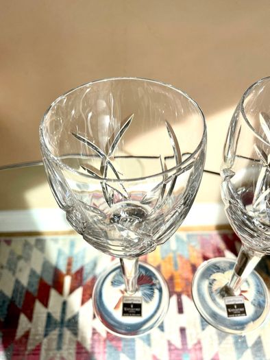 Pair of John Rocha at Waterford Crystal wine glasses - new