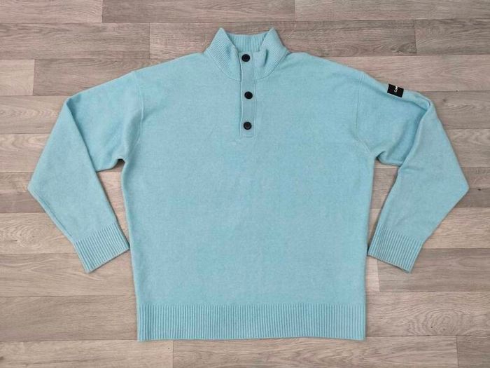 CK Calvin Klein Half Zip/Button Wool Blend Jumper Mens XL