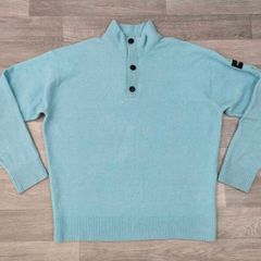 CK Calvin Klein Half Zip/Button Wool Blend Jumper Mens XL