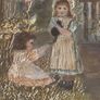 Original Victorian Needlework Painting Cottage Garden Scene Framed Image 4