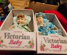 2 Small Porcelain Baby Dolls