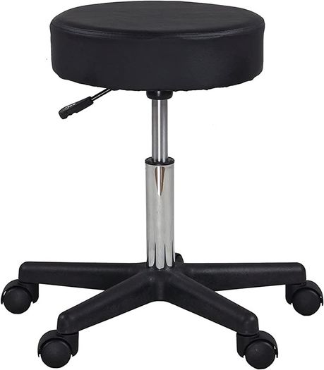 Black Adjustable Rolling Cushion Tattoo Massage Hydraulic Salon Stool,5 Wheels (FREE POSTAGE)