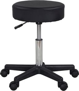 Black Adjustable Rolling Cushion Tattoo Massage Hydraulic Salon Stool,5 Wheels (FREE POSTAGE)