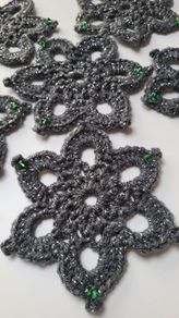 Set of 6 Cute Crochet Little Stars, Christmas Decor & Coasters