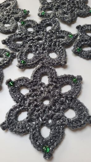 Set of 6 Cute Crochet Little Stars, Christmas Decor & Coasters