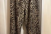 leopard wide leg trousers