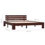 Bed Frame Dark Brown Solid Pine Wood 180x200 cm 6FT Super King Image 2