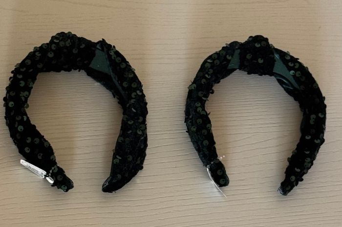 Dark Green Sequin Knot Headbands