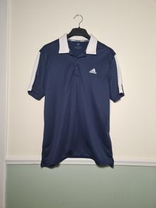 Mens Adidas performance polo t shirt 100% polyester size medium golf sports