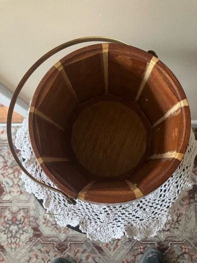 Vintage Wooden Biscuit Barrel