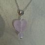 Pink heart pendant, Handmade jewellery,Necklace.Valentin'e Day gift.Jewellery Image 3