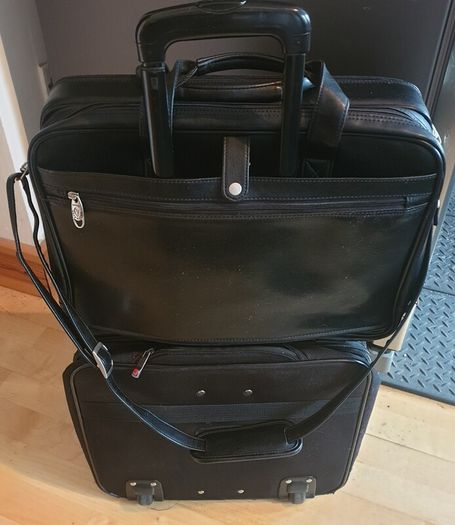 VALENTINO Paris Briefcase & SwissGear Wenger Business Case Roller & Valentino Paris Shoulder Case ( Over night Travel flight Case Luggage)