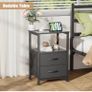 Set of 2 Bedside Table with Charging Station 40cm Image 7