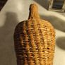 European Wicker Demijohn, Old Woven Basket Wrapp Demijohn, Green  Glass Bottle, French Farmhouse Hand Blown Wine Bottle Image 7