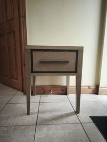 Bedside Locker - Bentley Designs Rimini Aged Oak & Weathered Oak 1 Drawer Nightstand