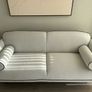 Brand new white couch and pouffe Image 2