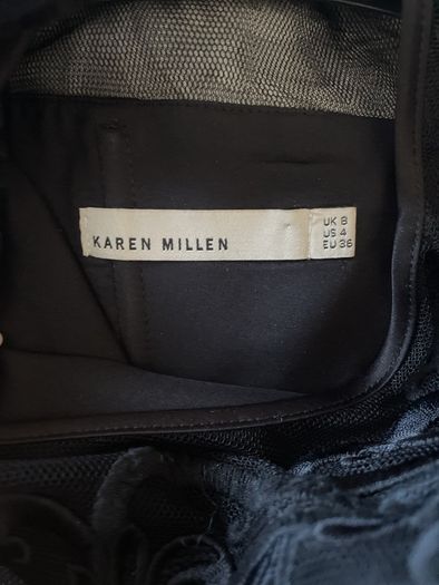 Karen Millen maxi mess and embroidery evening dress size 8