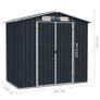 Garden Shed Anthracite 205x129x183 cm Galvanised Steel Image 2