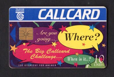 1996 Ireland 10 unit Callcard Collectors fair called "The Big Callcard Challenge" (Gemplus GEM1) Call Card Used. Telecom Eireann card number 1116