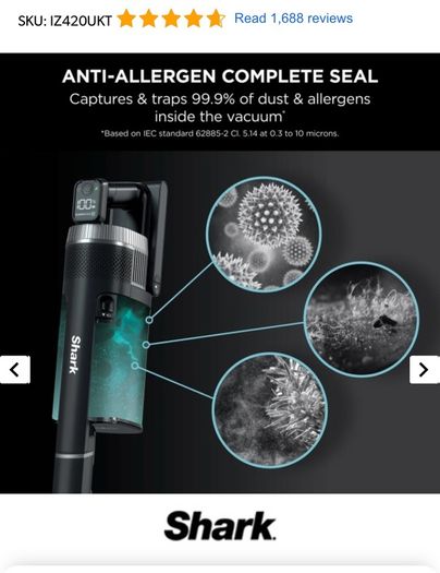 Shark Stratos Anti Hair Wrap Plus Pet Pro Cordless Stick Vacuum Cleaner - brand new in box