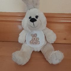 Baby Gift - Rabbit with Hand Stitched Bib