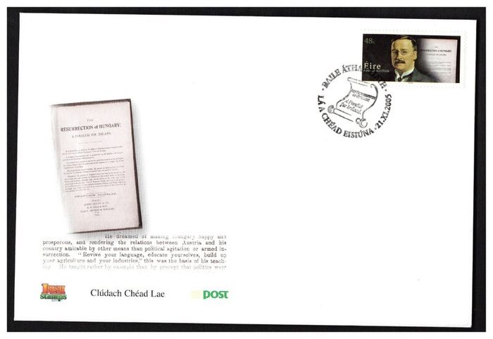 2005 Ireland Centenary of Arthur Griffith Commemorative Stamp An Post First Day Cover (FDC)