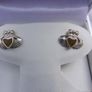 Vintage Sterling Silver 925 Claddagh Stud Earrings Image 3