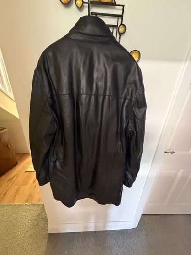 Vintage Italian Leather Coat Matrix Style XXL