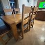 Extendable Solid Oak Dining Table & 6 leather dining chairs Image 6