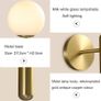 Milky Glass Globe Wall Lamp Brushed Brass Wall Light for Indoor Bedroom Bathroom Living Room Hallway, Modern Wall Mount Light Fixture for Bedside Living Room Image 4
