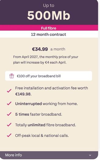 100% Full Fibre Broadband From 34.99