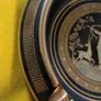 Stamped TAKIS Greece Hand Made Black 24k Gold decor Ashtray Image 3