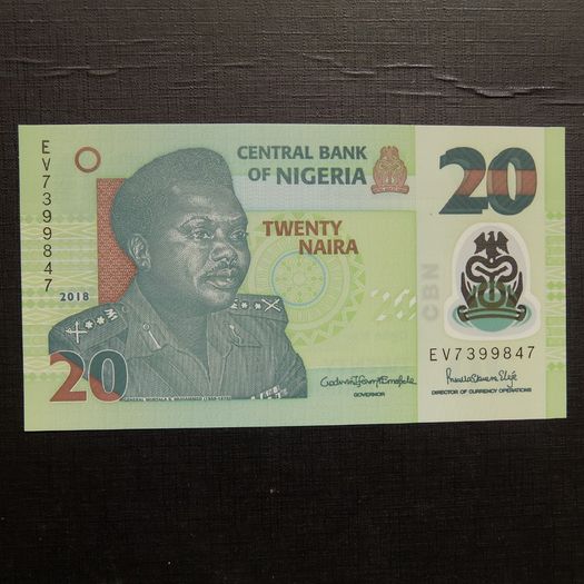 Nigeria 2018.20 Naira.Polymer/Plastic.Uncirculated Banknote.